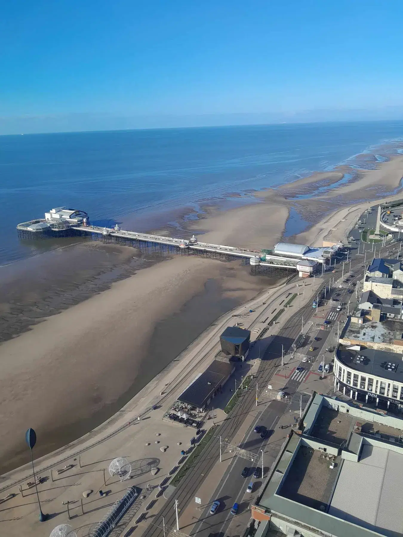 North Pier and Blackpool Promenade seen from above