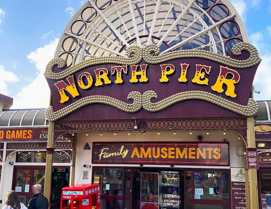 The North Pier family amusement arcade entrance
